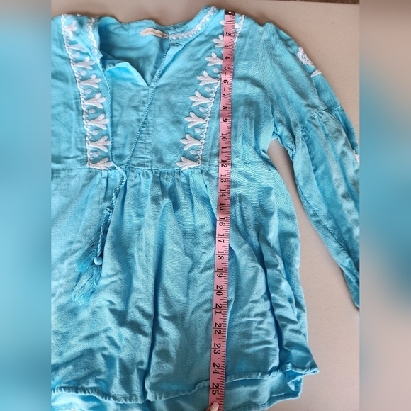 Soft Surroundings Embroidered Blue Tunic Women's Size L. - Picture 7 of 7